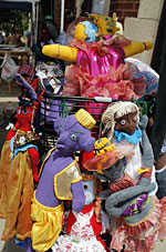 Plush dolls on display at Edgewater Arts Festival