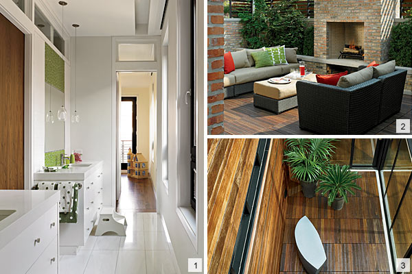 The children's room, deck, and atrium.