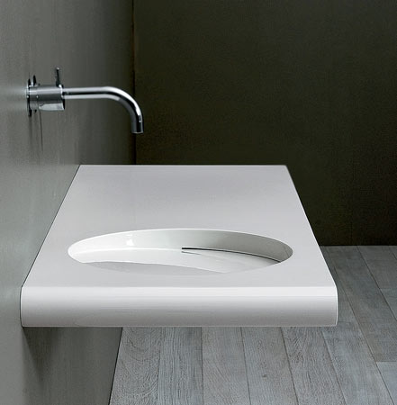 Hastings Absolutely Minimal wall-mounted enameled-steel sink