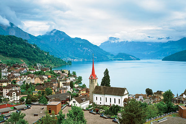 A lakeside hamlet in Weggis, Switzerland