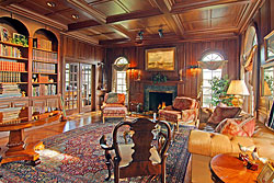 The wood-lined interior of the house