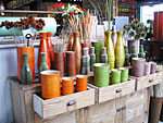Vases on display at Grand Street Gardens