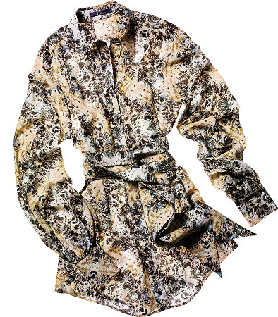 A print shirtdress