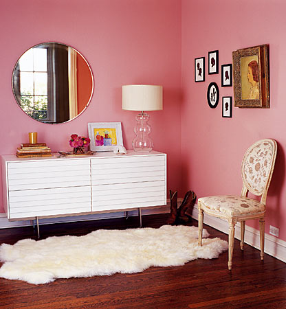 Attractive storage is always a plus in an entryway—a place to stash everything from mail to mittens. Here, a four-drawer dresser works very well. Its large surface allows for an inviting tablescape with books, flowers, and other elements that say home.