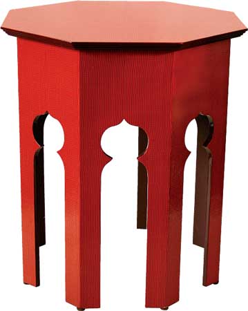 More Moorish | Dransfield and Ross Mogador table of lacquered MDF board, 19½ by 19½ by 22¼ inches, $863, to order at Material Possessions