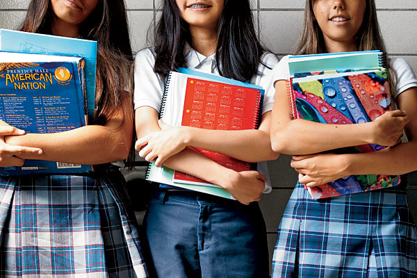 Three schoolgirls