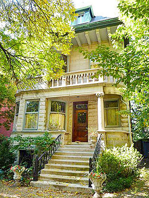 A graystone in Lincoln Park, formerly the home of Mike and Judy Royko