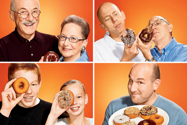 Clockwise from top left: Steven and Sara Loevy; Carl and Lewis Segal; Nate Loevy; Ben and Lucy Segal