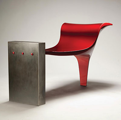The Red Slipper chair featured at SOFA