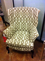 A wing chair from Kenneth Ludwig Home Furnishings