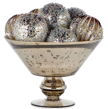 Mercury glass bowl (great for displaying ornaments)