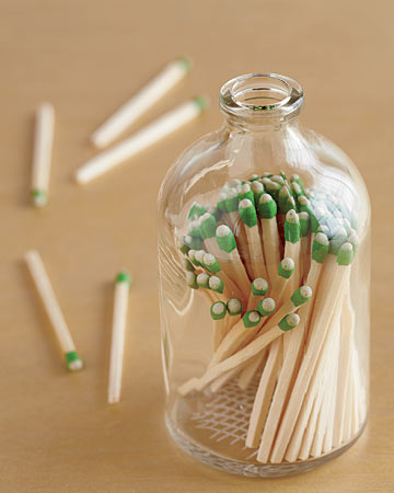 Jen Pearson reclaimed apothecary jar with a strike-ready bottom and wooden matches