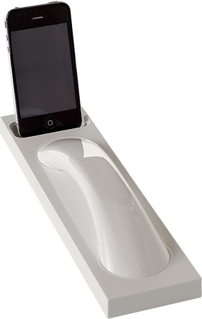 Curve wireless Bluetooth handset with iPhone charging dock