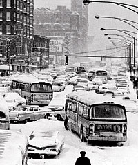 A street scene from the Blizzard of '67