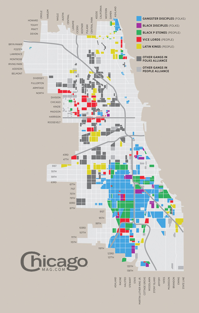 Gangs And Politicians Map Of Chicago Gangs Chicago Magazine