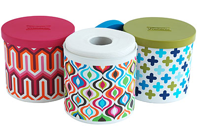 Toilet paper covers designed by Jonathan Adler