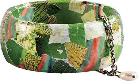 Papier-mâché bangle bracelet by Chicago-based Ianneci