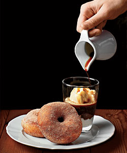 Balena's affogato doughnuts with espresso and vanilla gelato