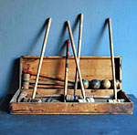 A vintage croquet set