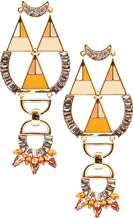 Enamel and rhinestone earrings by Lizzie Fortunato