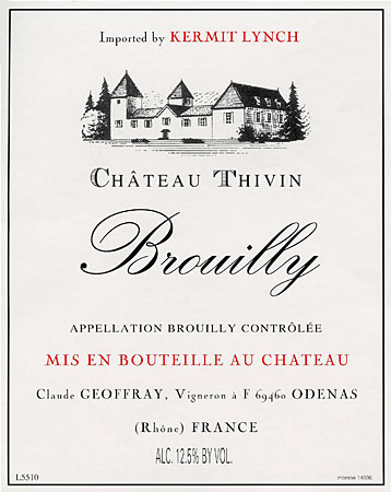 Château Thivin Brouilly label