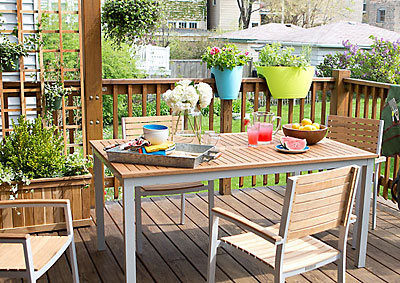 An outdoor table setting with items from 3Flat