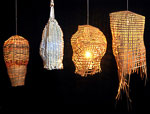 Woven light fixtures by Annalee Soskin