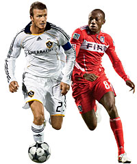 David Beckham and Dominic Oduro