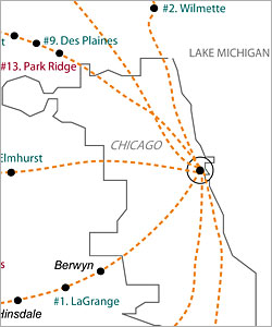 Small transit suburb map