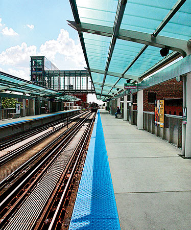The translucent canopies at Morgan Station
