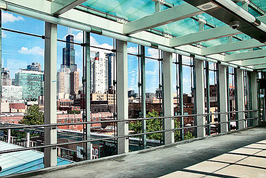 The sky bridge at Morgan Station