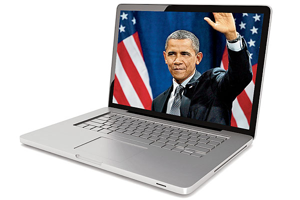 Obama on a laptop