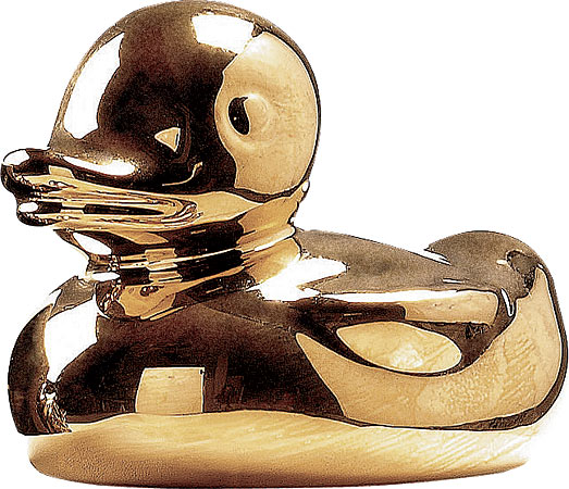 Gold-glazed Seletti porcelain duckie