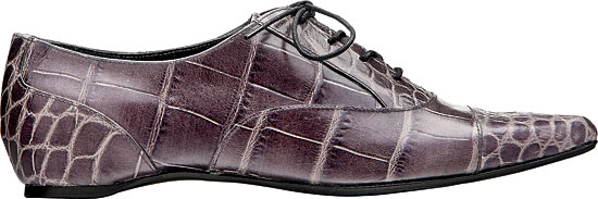 Crocodile-embossed calfskin OXFORDS