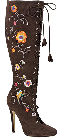 Embroidered suede BOOTS