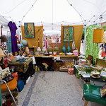 A colorful booth at Vintage Bazaar