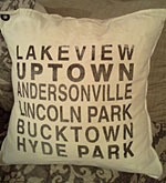 A Chicago-themed pillow