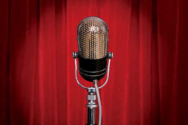 An old-fashioned microphone