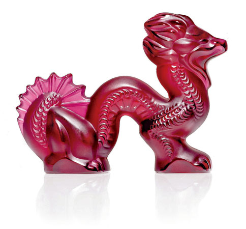Lalique ruby-red crystal dragon