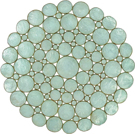Kim Seybert's 14-inch Markham place mat of capiz shells