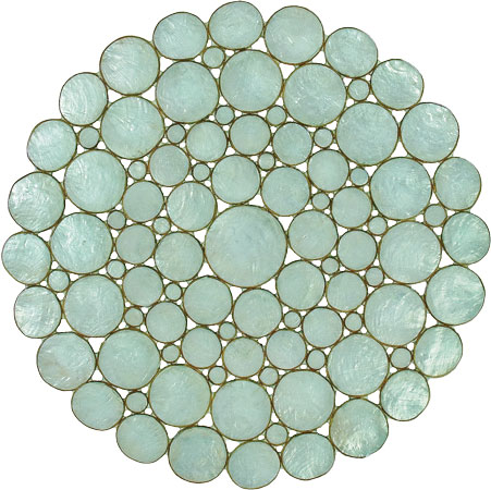 Kim Seybert's 14-inch Markham place mat of capiz shells