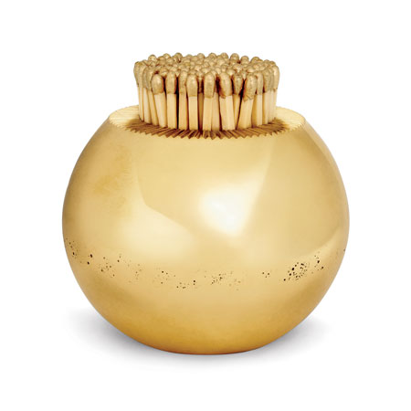 gold crystal match holder (and striker)