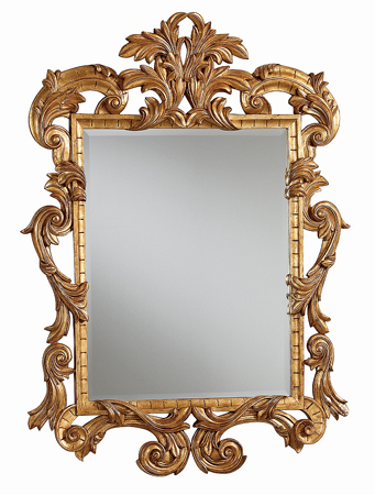 Gold-leaf mahogany mirror