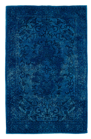 Distressed wool Bursa rug handwoven in India