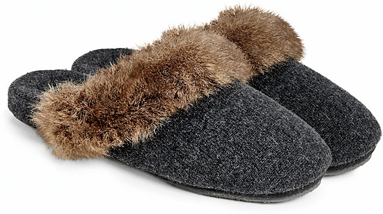 Acorn cashmere slippers
