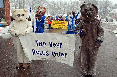 Participants in Heikinpäivä in bear costumes