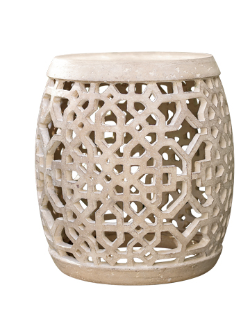 Openwork garden seat with a hand-painted lacquer finish, $250, neimanmarcus.com 