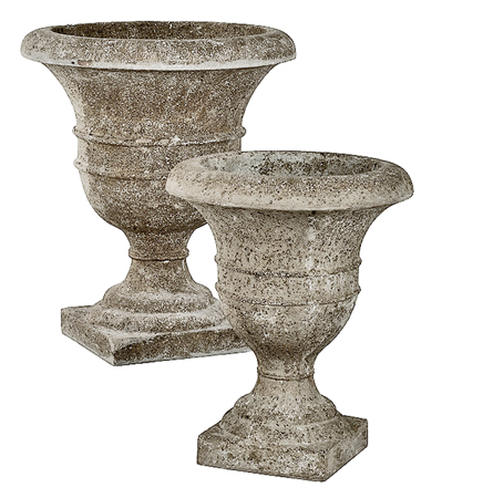 Urns made of resin and compressed volcanic  ash 