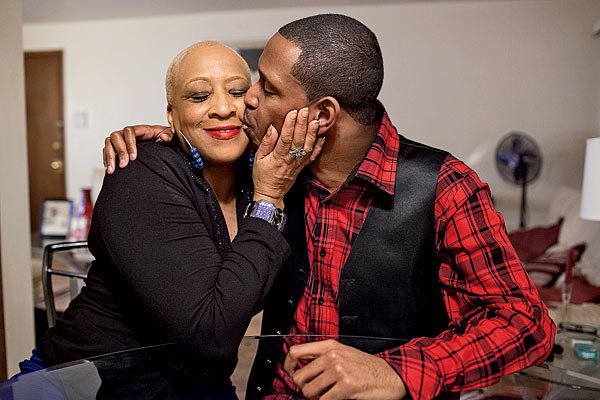 Debra Vines, founder of support group the Answer, with her son, Jason Harlan, at their Forest Park home