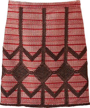 Derek Lam tweed and macramé skirt